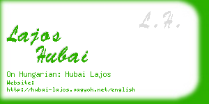 lajos hubai business card